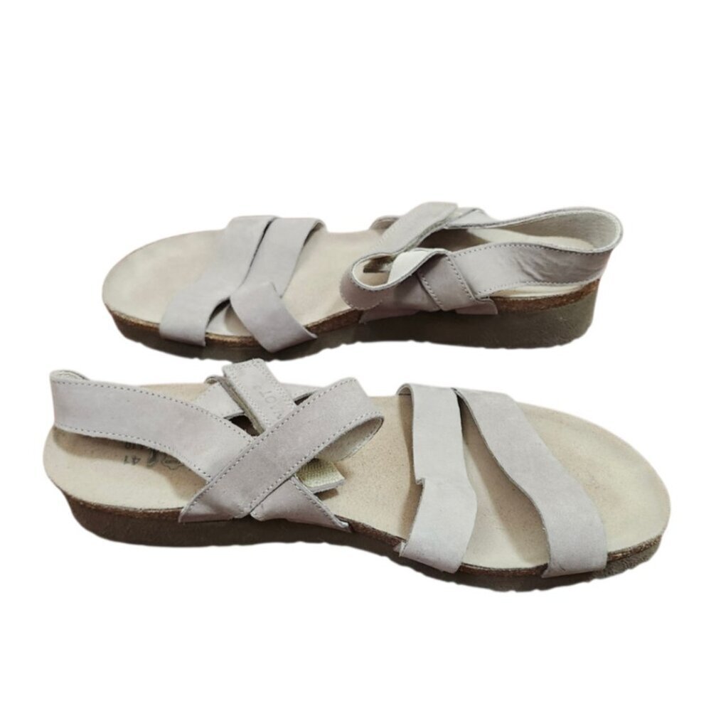 NAOT Kayla Leather Comfort Sandals Beige Taupe Cork Footbed Women EU 41 US 10 - Picture 8 of 14